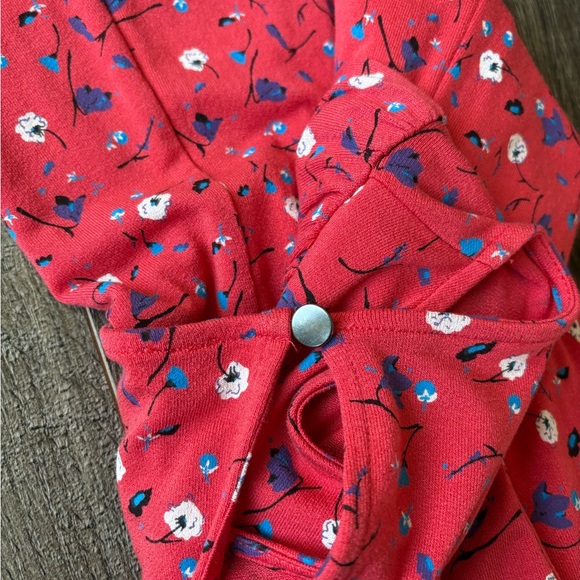 Free People Women’s XS Caroline Coral Red Floral Print Midi Dress - Picture 13 of 14